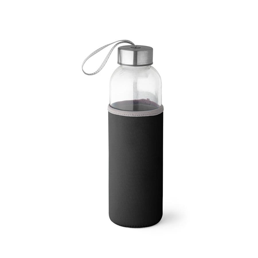 RAISE. Sportflaska av glas och rostfritt stål 520 mL Svart