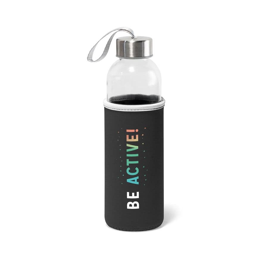 RAISE. Sportflaska av glas och rostfritt stål 520 mL