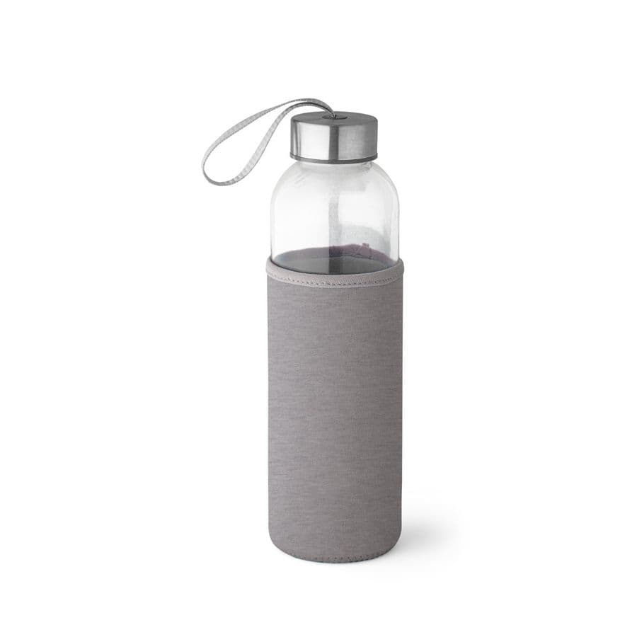 RAISE. Sportflaska av glas och rostfritt stål 520 mL Ljusgrå