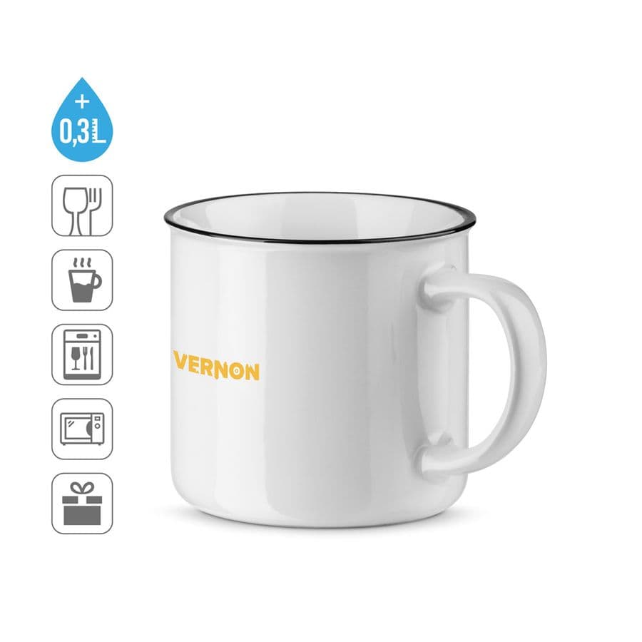 VERNON WHITE. Keramisk mugg 340 mL