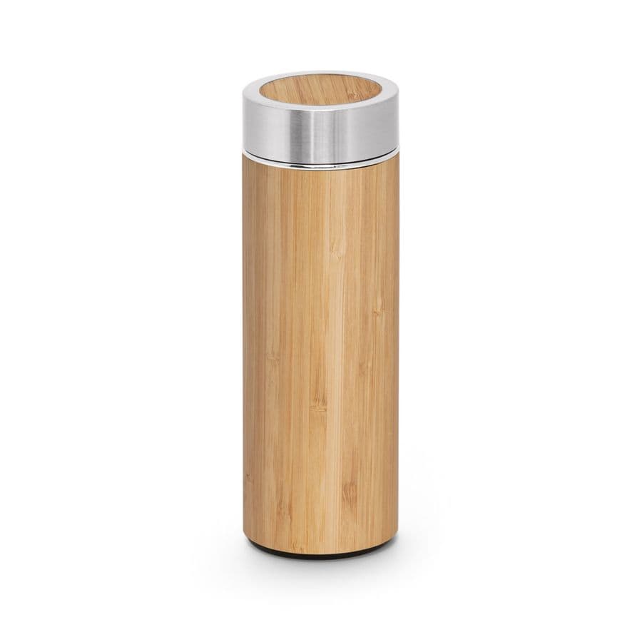 NATUREL. Termoflaska i bambu och rostfritt stål (90 % återvunnet) 430 mL Naturfärg