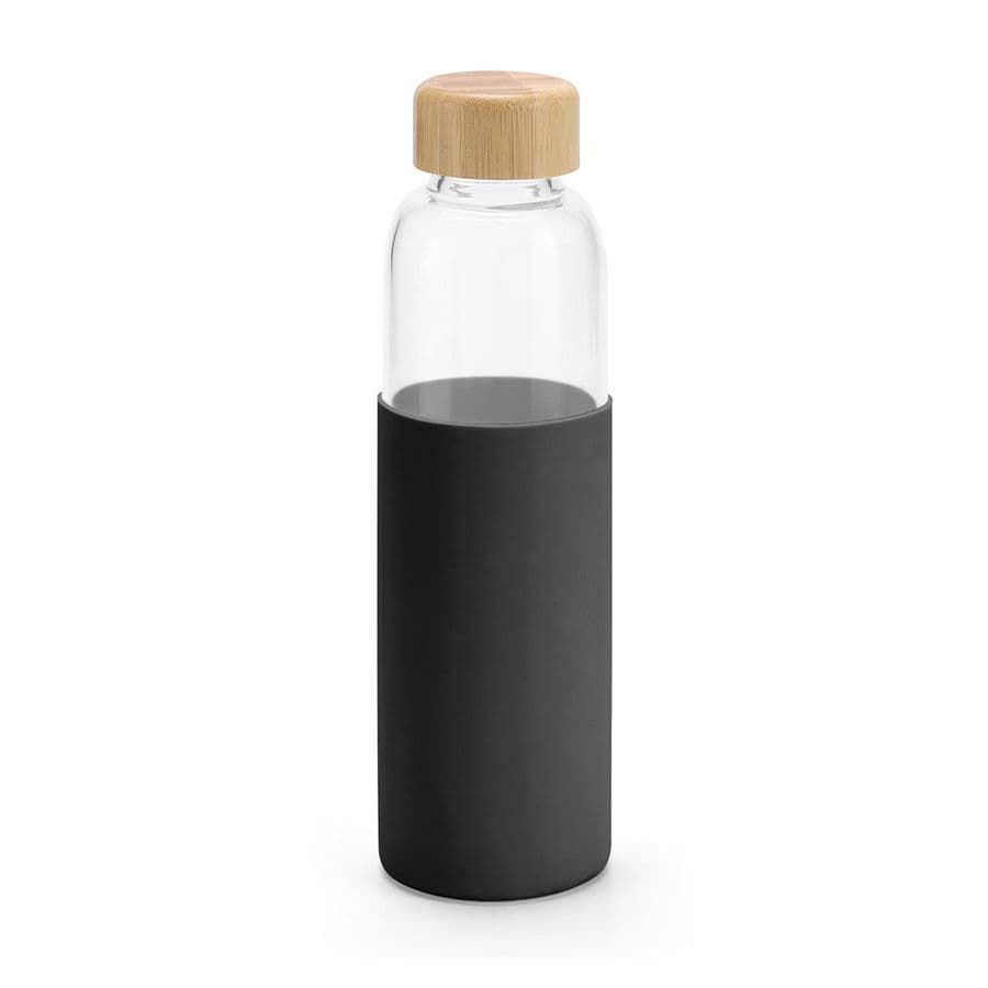 DAKAR. Bambu och borosilikatglasflaska 600 ml Svart