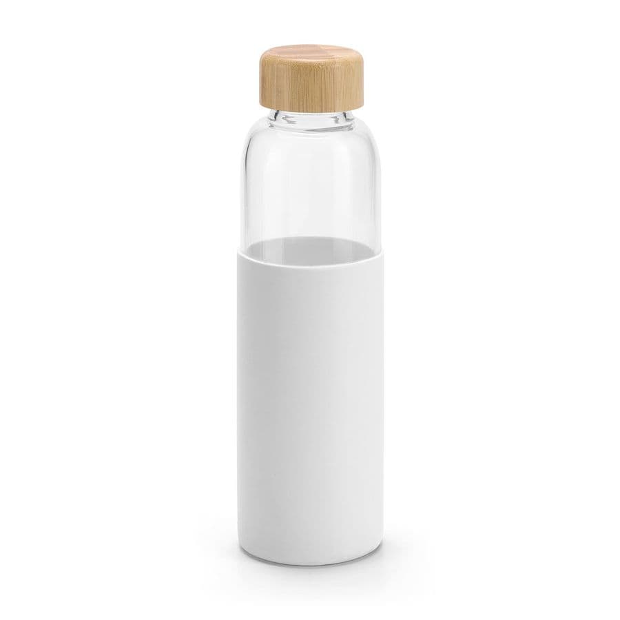 DAKAR. Bambu och borosilikatglasflaska 600 ml Vit