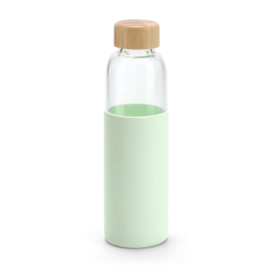 DAKAR. Bambu och borosilikatglasflaska 600 ml Ljusgrön