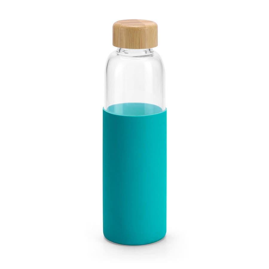 DAKAR. Bambu och borosilikatglasflaska 600 ml Ljusblå