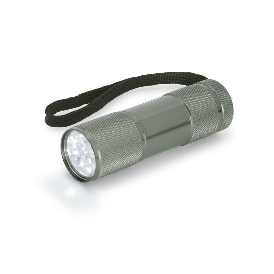 FLASHY. Ficklampa i aluminium med 9 LED Pistolmetall