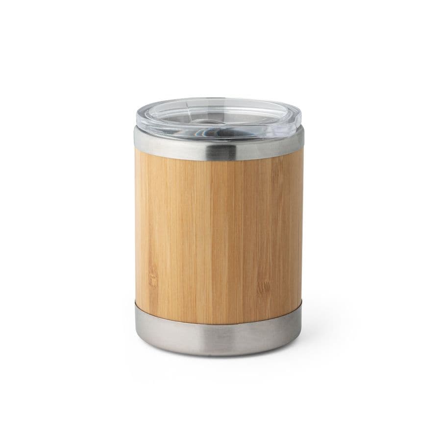 LYCKA. Bambu och rostfri mugg 350 ml Naturfärg