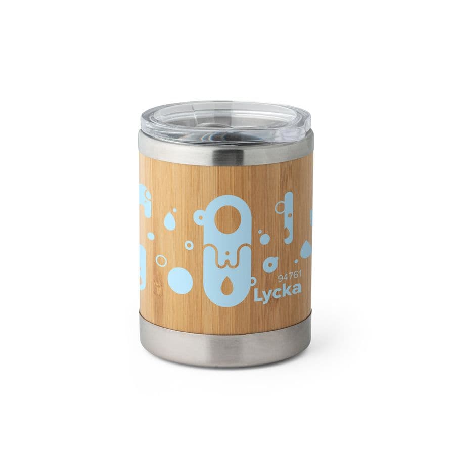 LYCKA. Bambu och rostfri mugg 350 ml