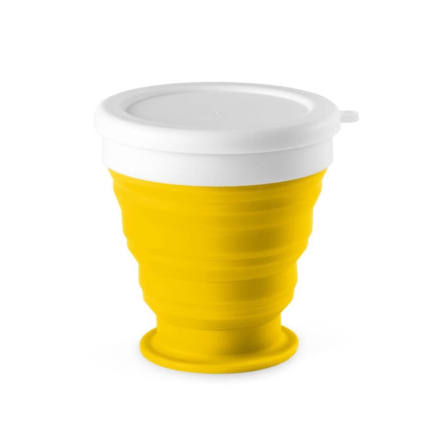 ASTRADA. Silikon och PP hopfällbar mugg 250 mL Gul