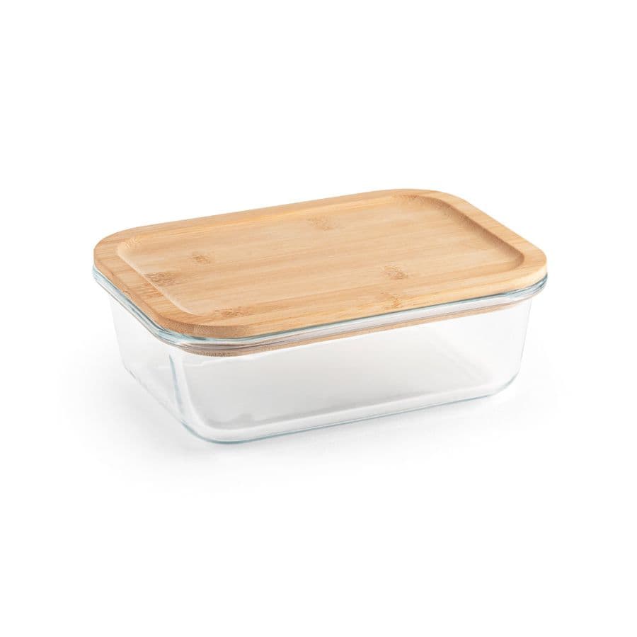 PORTOBELLO. Lunchlåda. Matlåda i borosilikatglas och bambulock 1000 mL Naturfärg