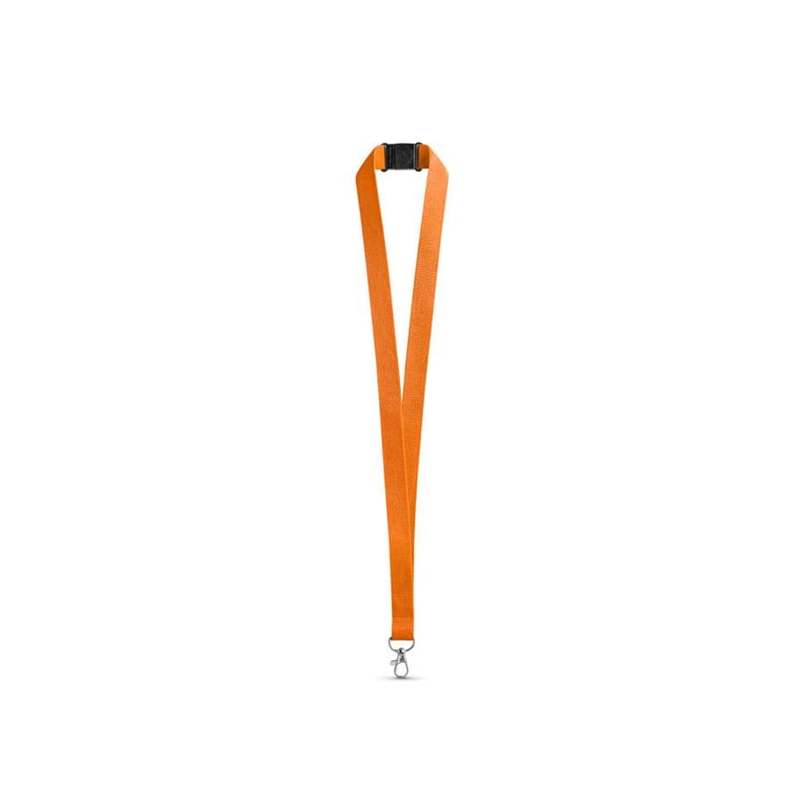 LEEDS. Logoband i polyester med säkerhetsspänne Orange