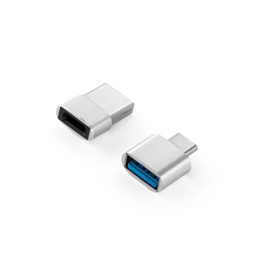 MINSKY. Set med 2 aluminium USB-A / USB-C-adaptrar