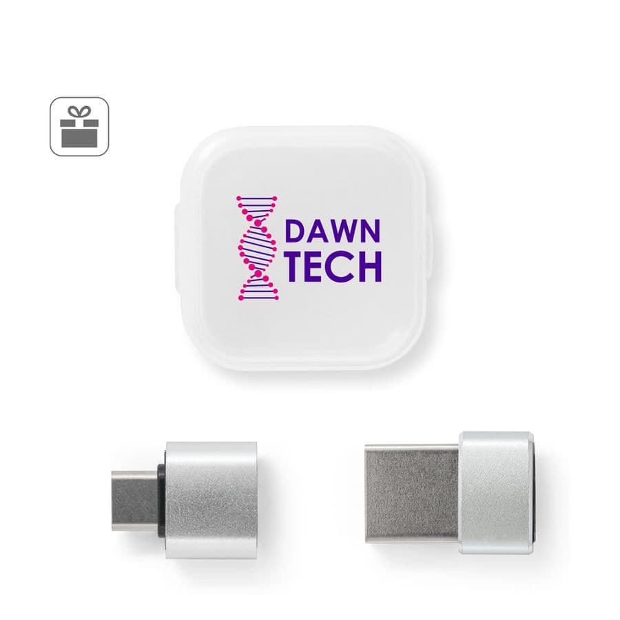 MINSKY. Set med 2 aluminium USB-A / USB-C-adaptrar