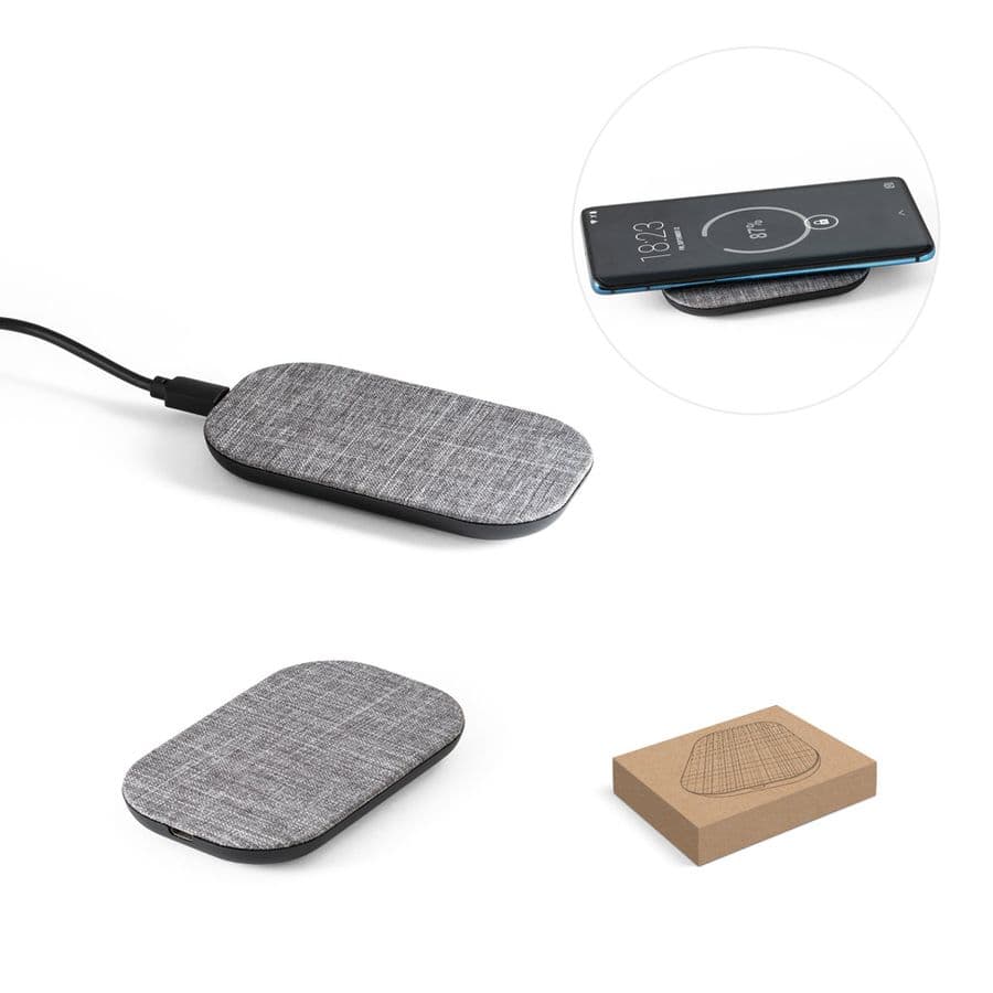 RENEWAL CHARGER. Snabb 10W trådlös laddare i återvunnen PET (100 % rPET)