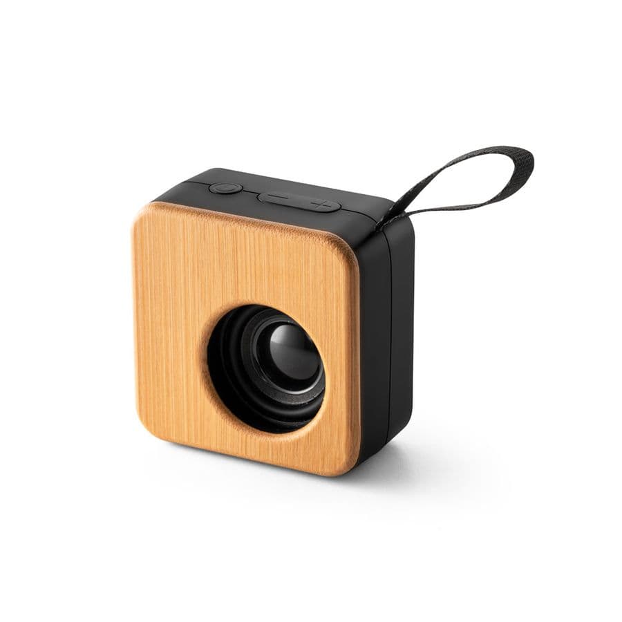 MAYER. Bärbar 3W högtalare med 4h batteritid i bambu och återvunnen ABS (100 % rABS) Svart