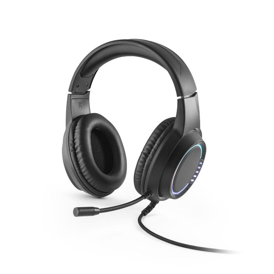 Thorne Headset RGB. ABS-Gaminghörlurar med kabel, mikrofon och RGB LED-lampor Svart
