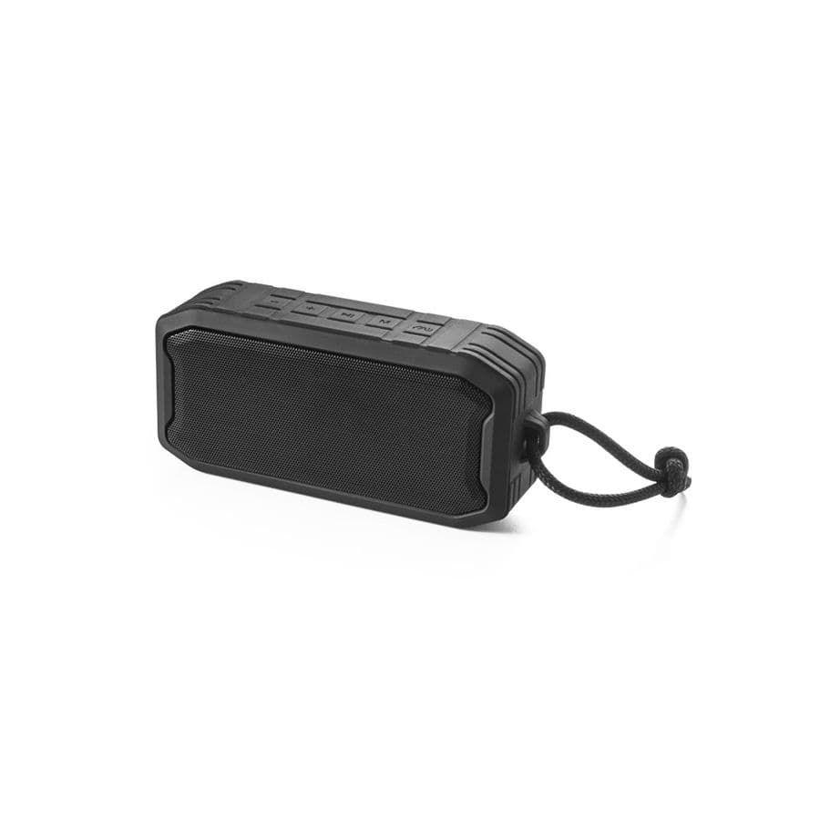 SHEERAN. Bärbar 10W högtalare med IPX7 och 9h batteritid på 100 % Återvunnen ABS Svart
