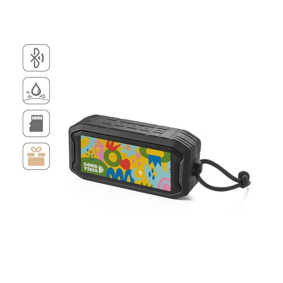 SHEERAN. Bärbar 10W högtalare med IPX7 och 9h batteritid på 100 % Återvunnen ABS
