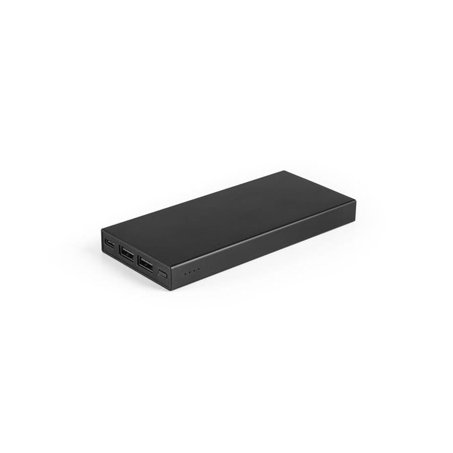 DOROTHY 10. Powerbank 10 000 mAh i återvunnen aluminium (100 % rAL) Svart