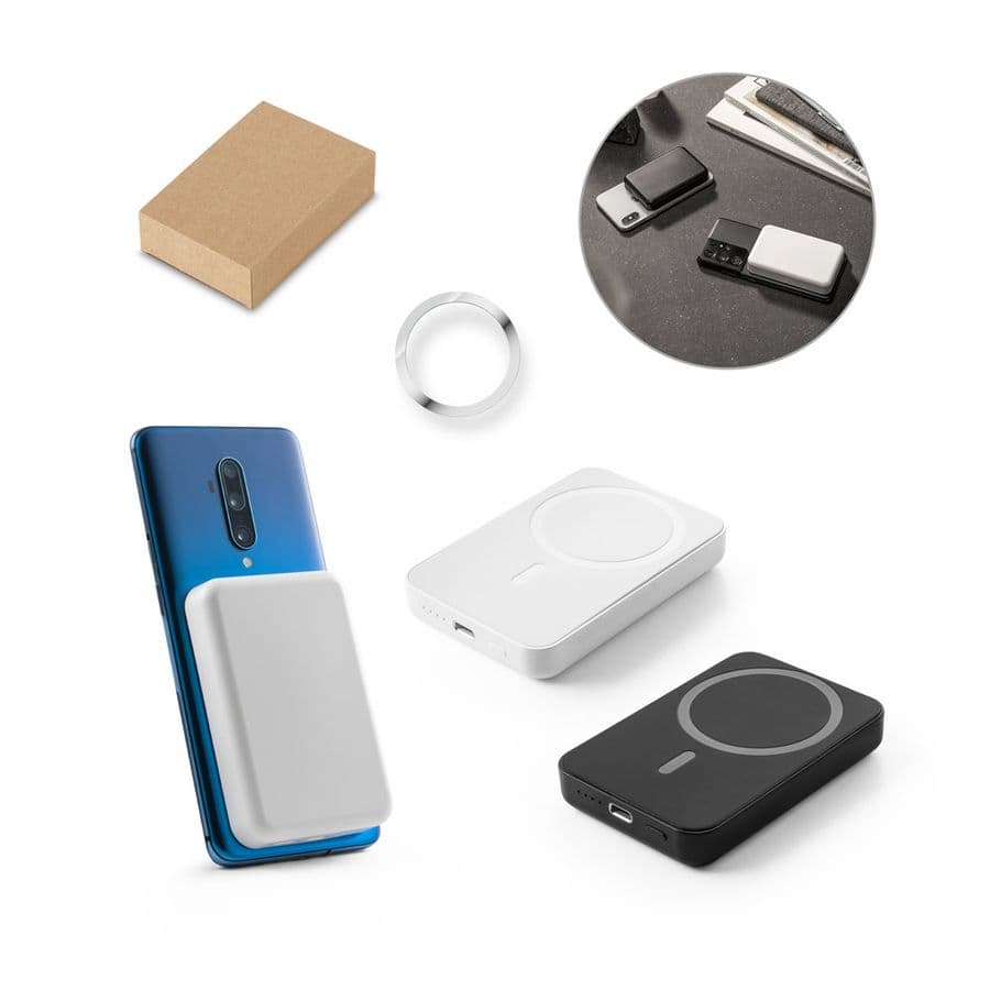 AMPERE 5. 5 000 mAh magnetisk powerbank med 15W supersnabb trådlös laddare i återvunnen ABS (100 % rABS)