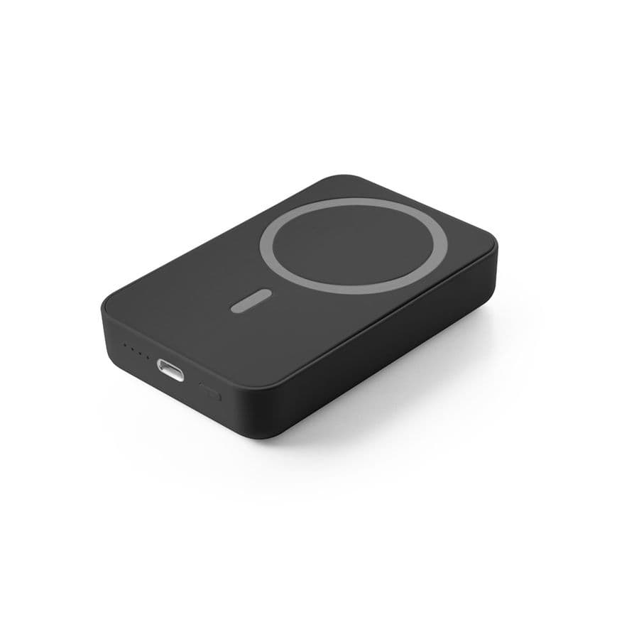 AMPERE 10. 10 000 mAh magnetisk powerbank med 15W supersnabb trådlös laddare i återvunnen ABS (100 % rABS) Svart