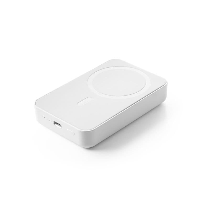 AMPERE 10. 10 000 mAh magnetisk powerbank med 15W supersnabb trådlös laddare i återvunnen ABS (100 % rABS) Vit