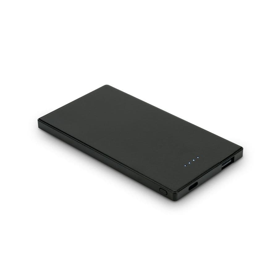 DENNING. 5 000 mAh tunn powerbank i rostfritt stål Svart