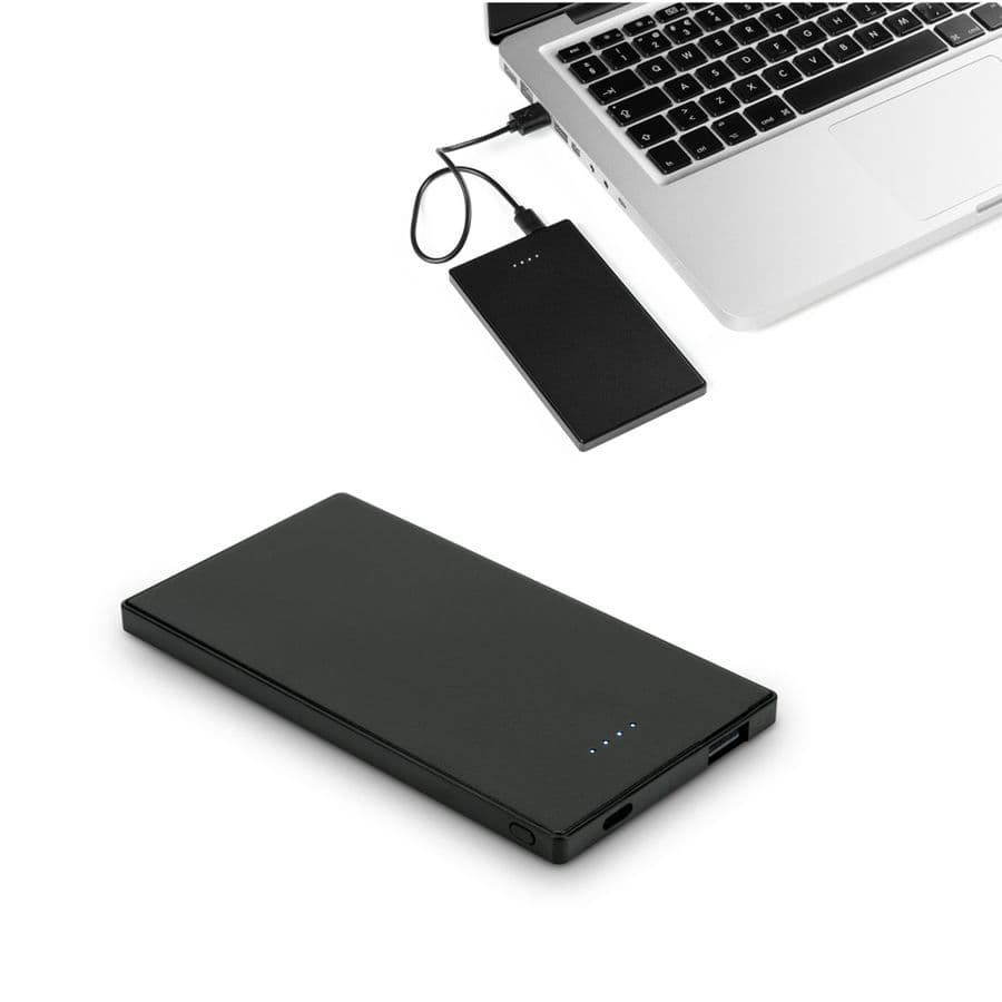 DENNING. 5 000 mAh tunn powerbank i rostfritt stål
