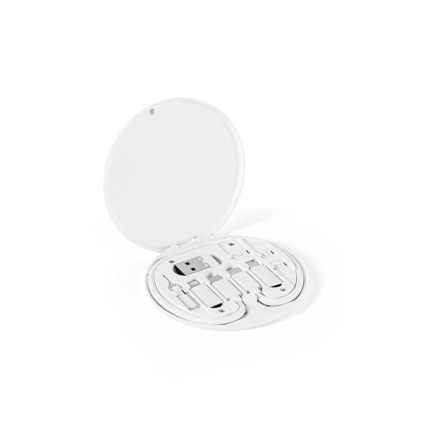 SYSTROM. 100 % återvunnen ABS (100 % rABS) supersnabb laddningskabel och adapterset Vit