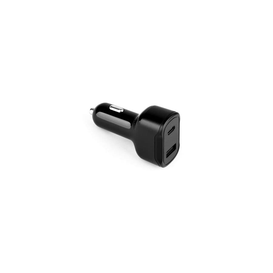 DIRAC. Cigarettändaradapter med USB-A-port 18W och USB-C 20W i Återvunnen ABS (100% rABS) Svart