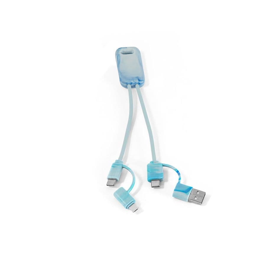 BERNERS. Supersnabb 6-i-1 USB-kabel i återvunnen PET (100 % rPET) Blandade färger