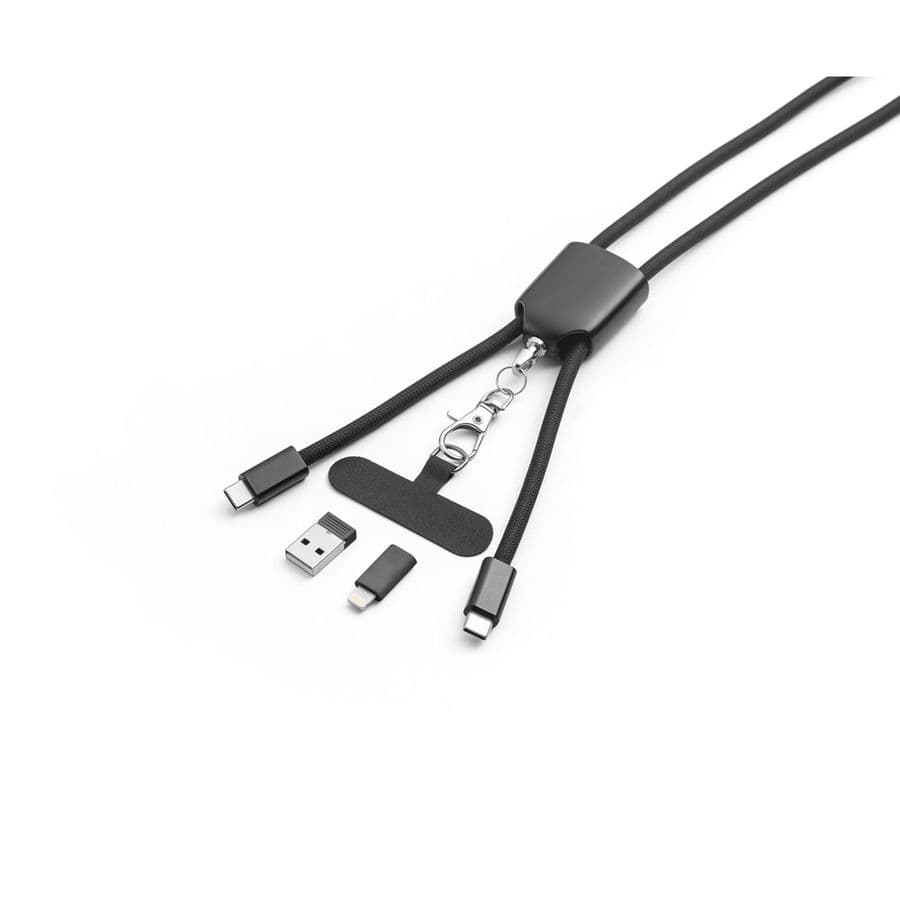 ZEWAIL. Snodd med inkluderad smartphonehållare, USB-C-kabel och olika adaptrar i återvunnet ABS och återvunnet TPE