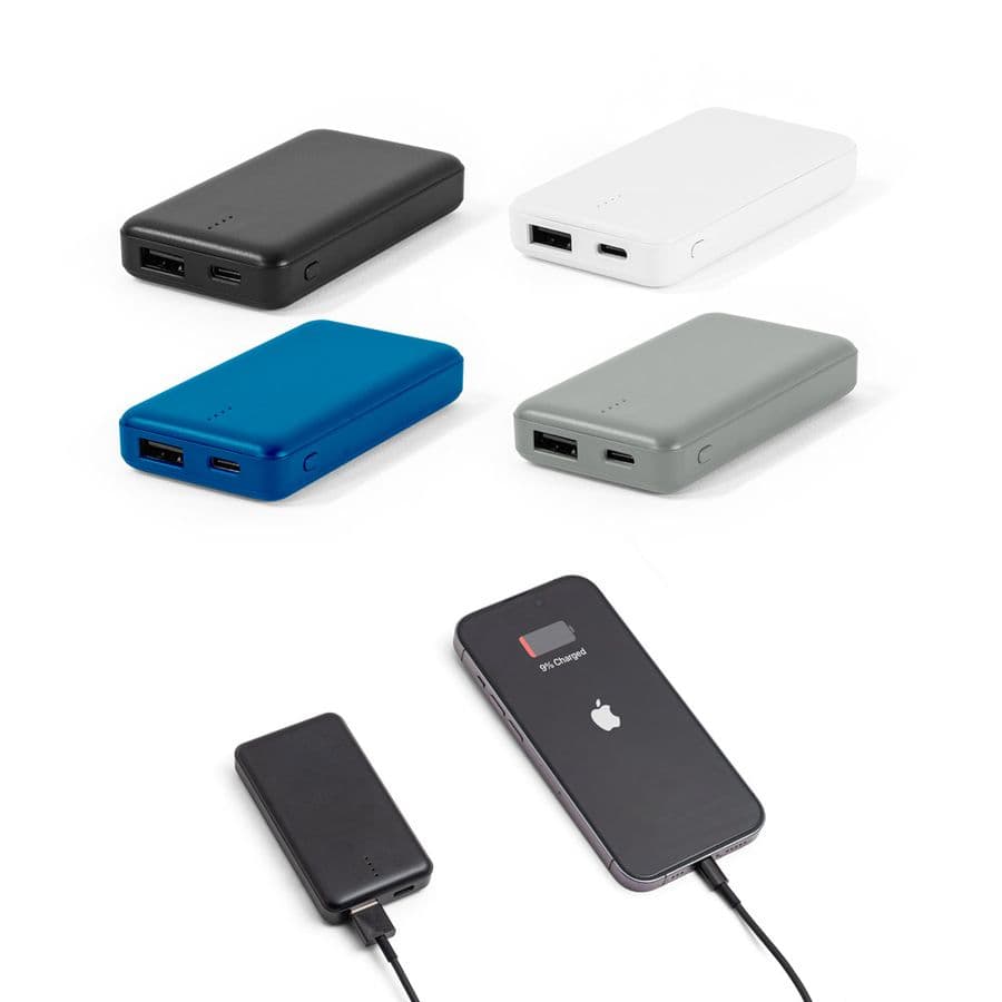 SHERYL. Powerbank 4 000 mAh i återvunnen ABS (100 % rABS)