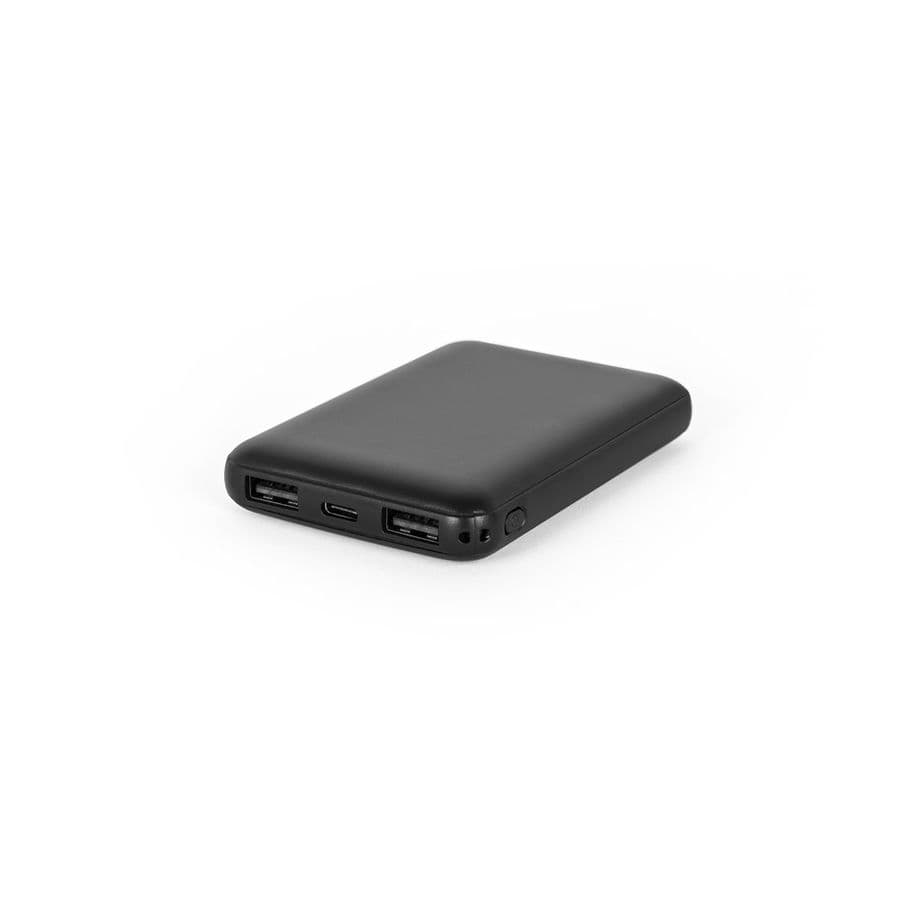 LEAKEY 5. Powerbank 5 000 mAh i återvunnen ABS (100 % rABS) Svart
