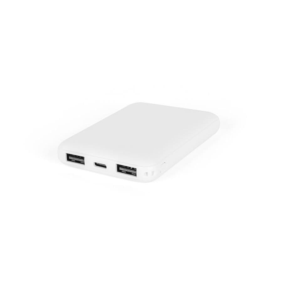 LEAKEY 5. Powerbank 5 000 mAh i återvunnen ABS (100 % rABS) Vit