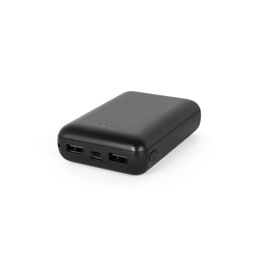 LEAKEY 10. Powerbank 10 000 mAh i återvunnen ABS (100 % rABS) Svart