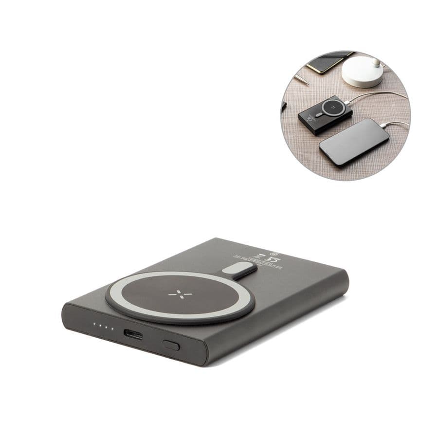 WRIGHT 5. Magnetisk powerbank med supersnabb laddning i återvunnet aluminium och återvunnet ABS 5'000 mAh