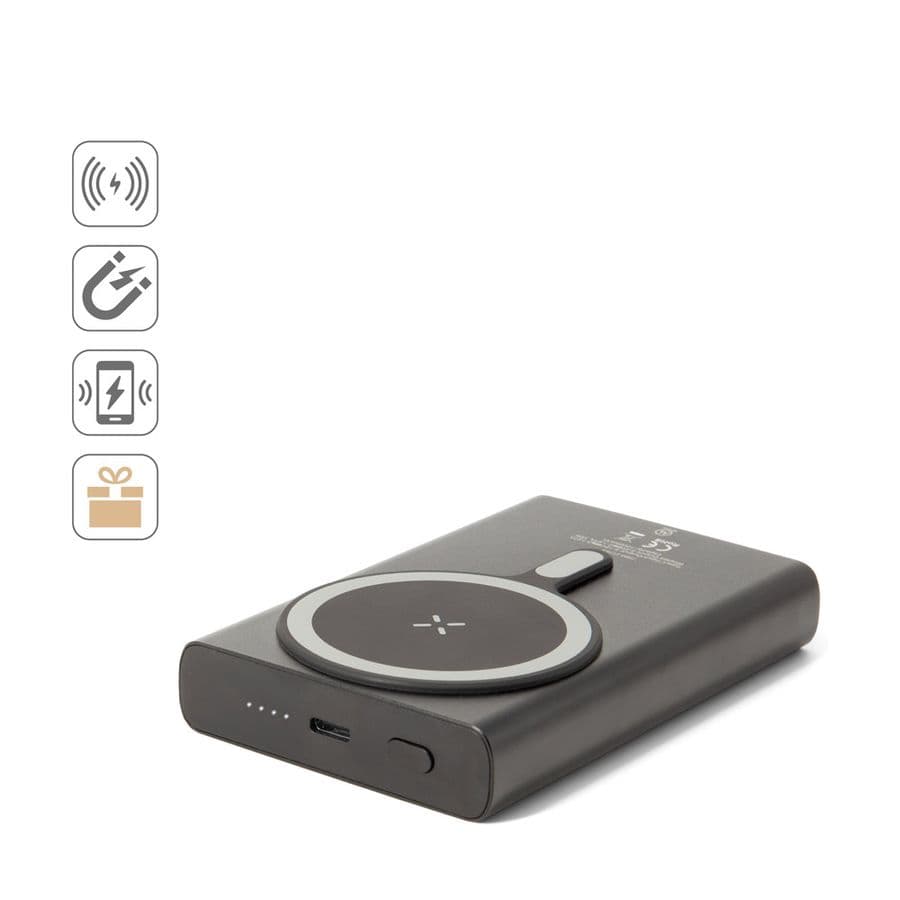 WRIGHT 10. Magnetisk powerbank med supersnabb laddning i återvunnet aluminium och återvunnet ABS 10'000 mAh