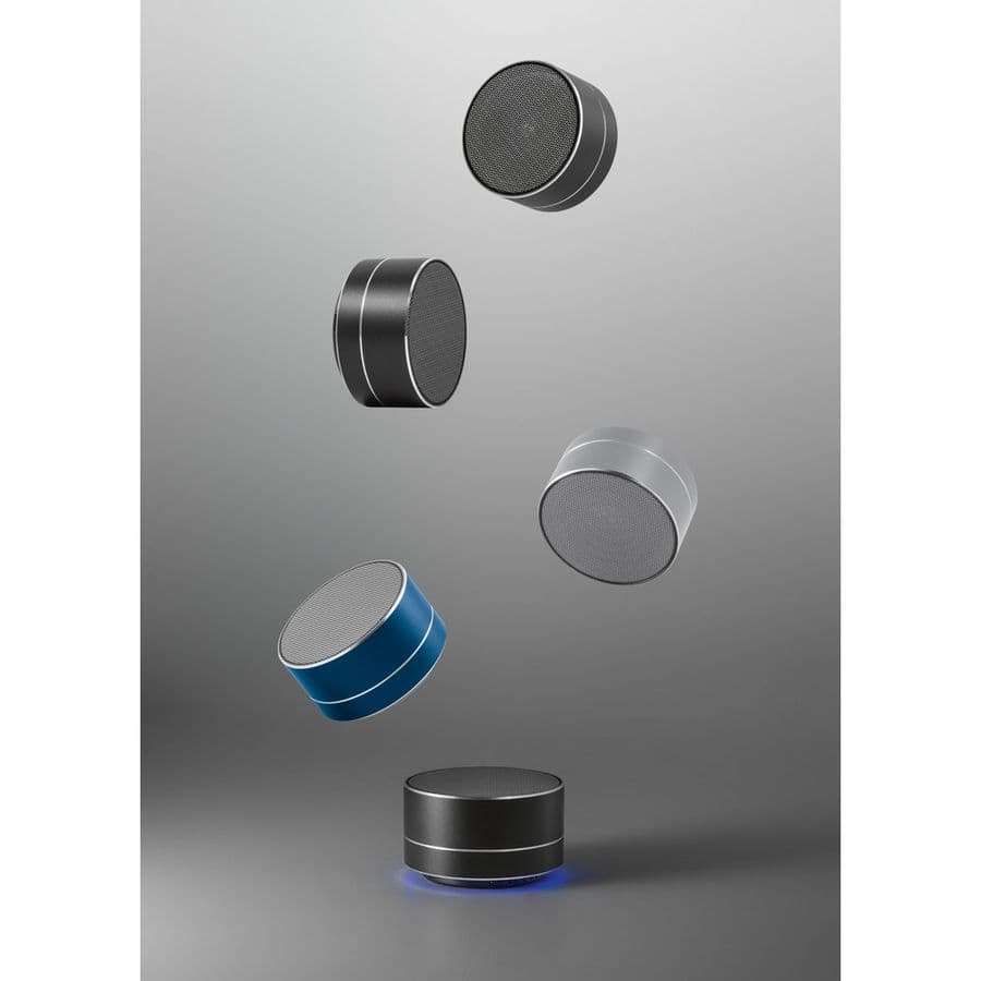 FLOREY. Bärbar 3W högtalare med 4h batteritid i återvunnet aluminium (100 % rAL) och återvunnen ABS (100 % rABS)