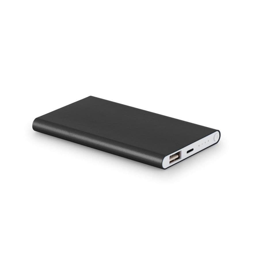 MARCET. Powerbank slimmad 4'000 mAh i återvunnen ABS (70% rABS) och återvunnen ABS (100 % rABS)