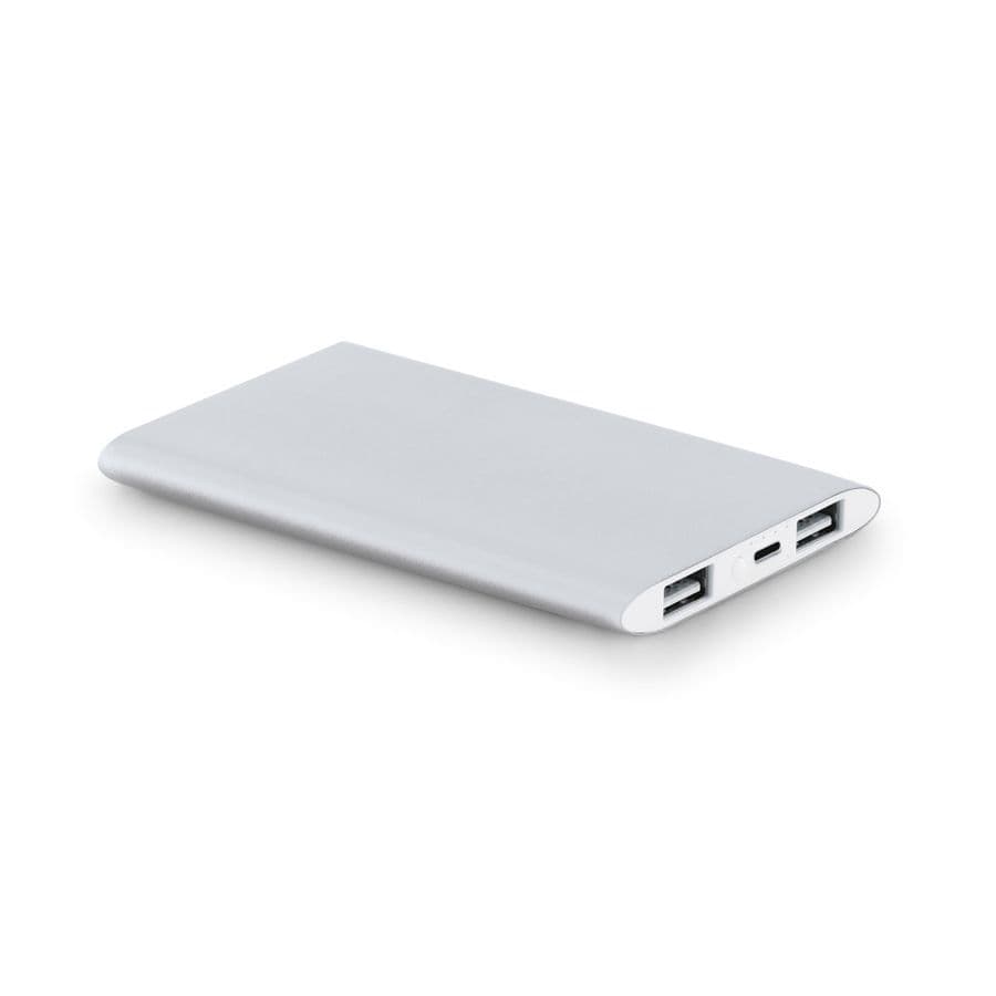 NOBEL. Powerbank 7 200 mAh i återvunnen aluminium (100 % rAL) Satinsilver