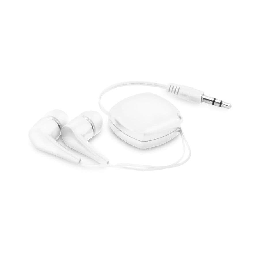 PINEL. Infällbara hörlurar med 0.75 m ABS-kabel Vit