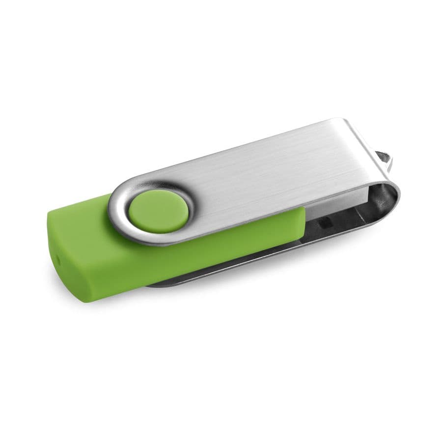 CLAUDIUS 16GB. 16 GB USB-minne med metallklämma Ljusgrön
