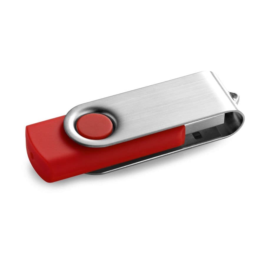 CLAUDIUS 4GB. 4 GB USB-minne med metallklämma Röd