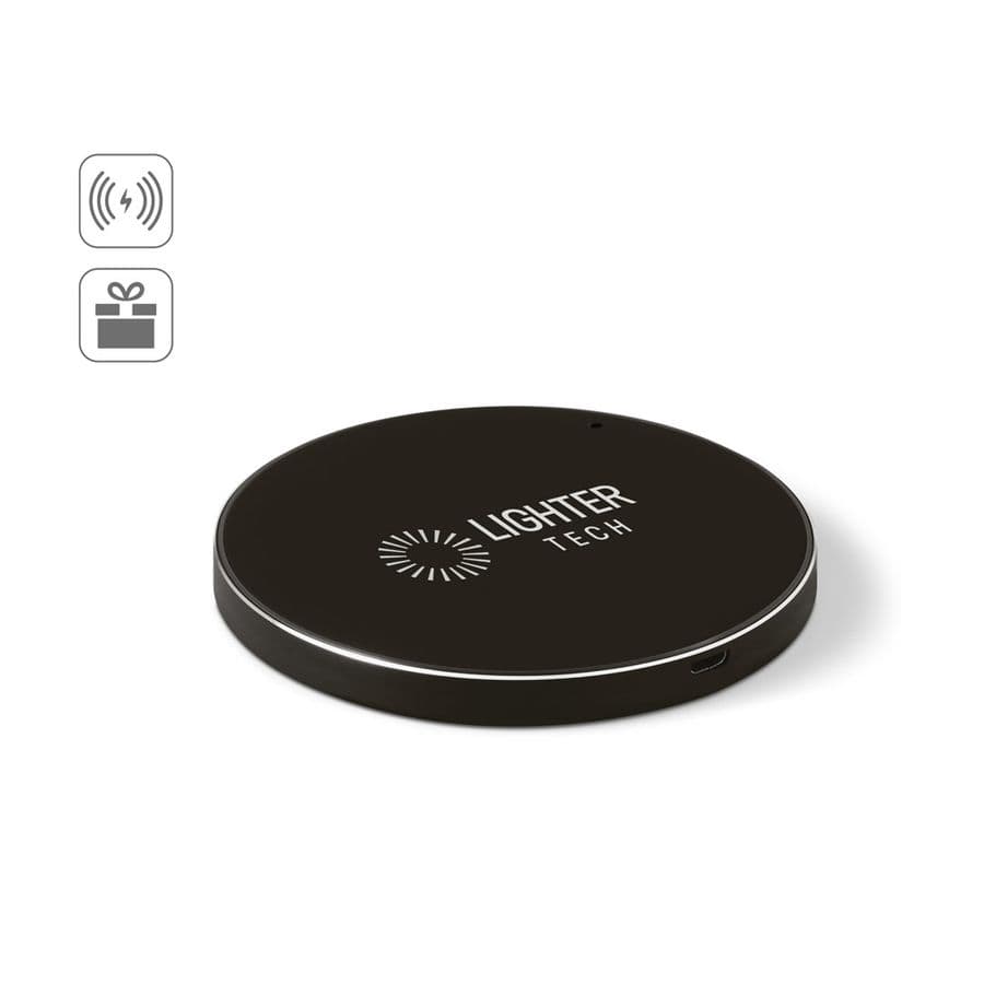 JOULE. Snabb 10W trådlös laddare i återvunnen ABS (100% rABS) och återvunnen aluminium (100% rAL)