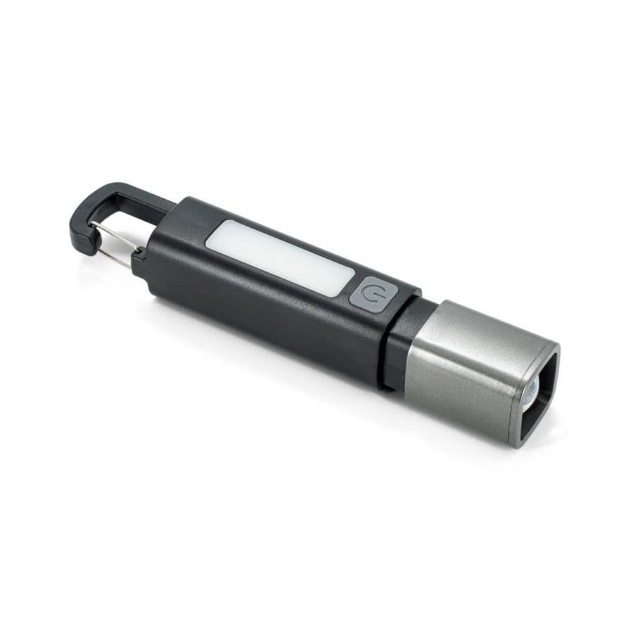 WIGGINS. ABS-ficklampa, med en 2 W LED-lampa (53 lumen) framtill och en COB-lampa (53 lumen) upptill
