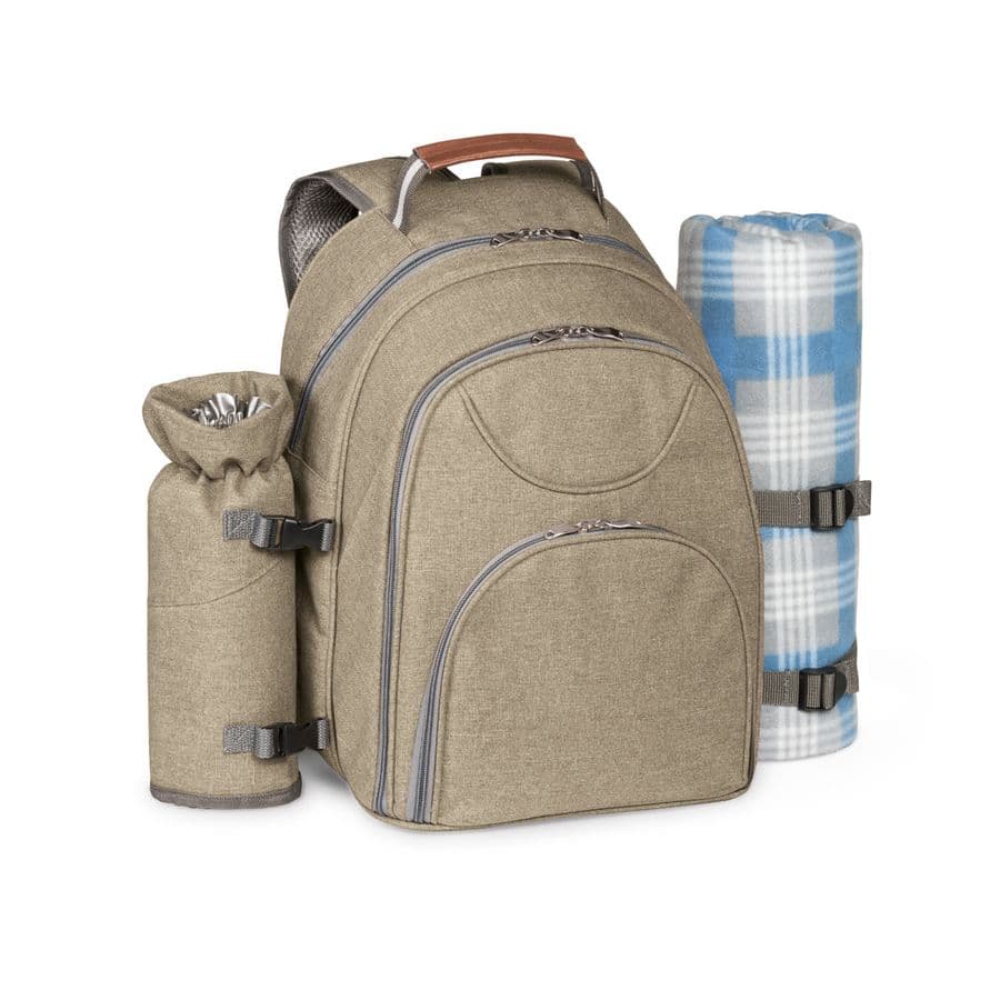 VILLA. kylväsk picknickryggsäck i 600D, återvunnen polyester med hög densitet Ljusbrun