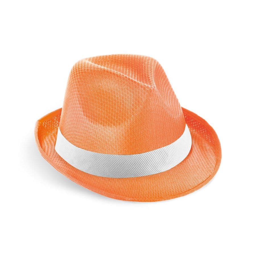 MANOLO POLI. Mössa i PP med vitt polyesterband Orange