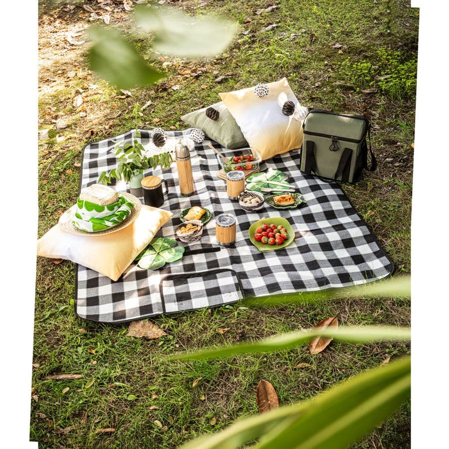 RILEY II. EPE-fodrad picknickfilt (180 g/m²) med mönster