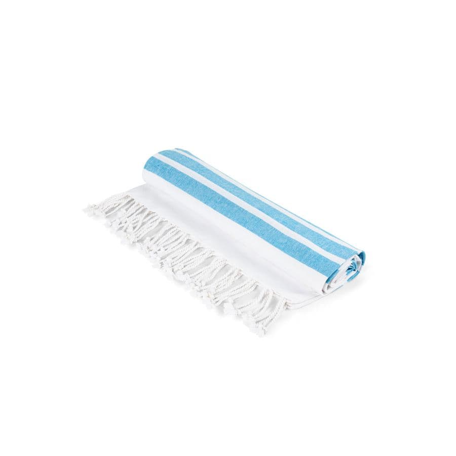 SARDENHA. Strandhandduk i bomull (70 % återvunnen) och polyester (30 % återvunnen) (180 g/m²) Ljusblå